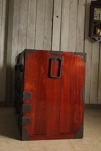 時代　庄内箪笥　扉付き　時代家具　収納タンス　古家具