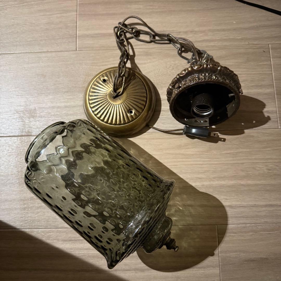 スモークグレー ガラスシャンデリア　シーリングライト