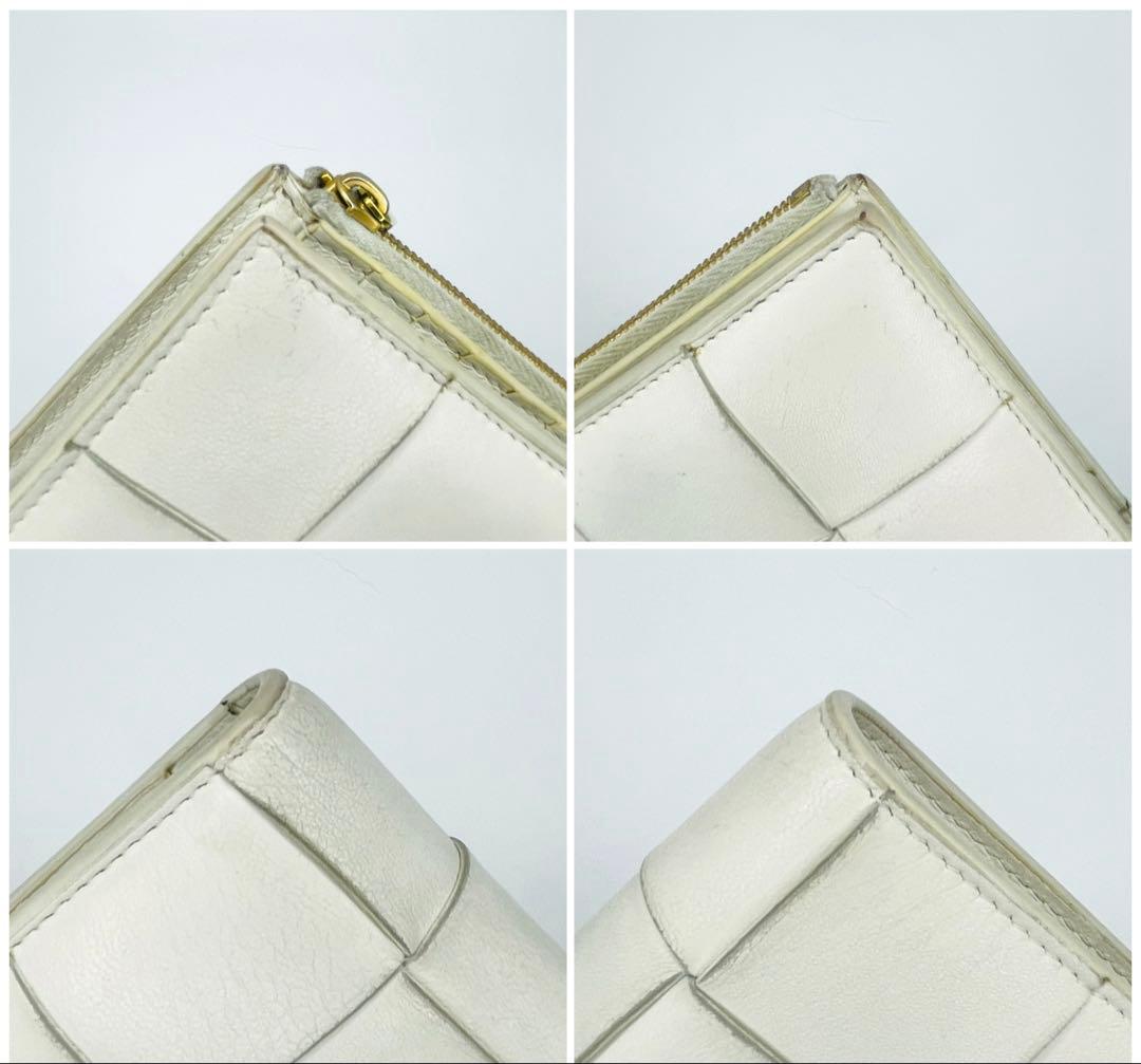 良品◇現行 ボッテガヴェネタ 二つ折り財布 ホワイト コンパクトウォレット