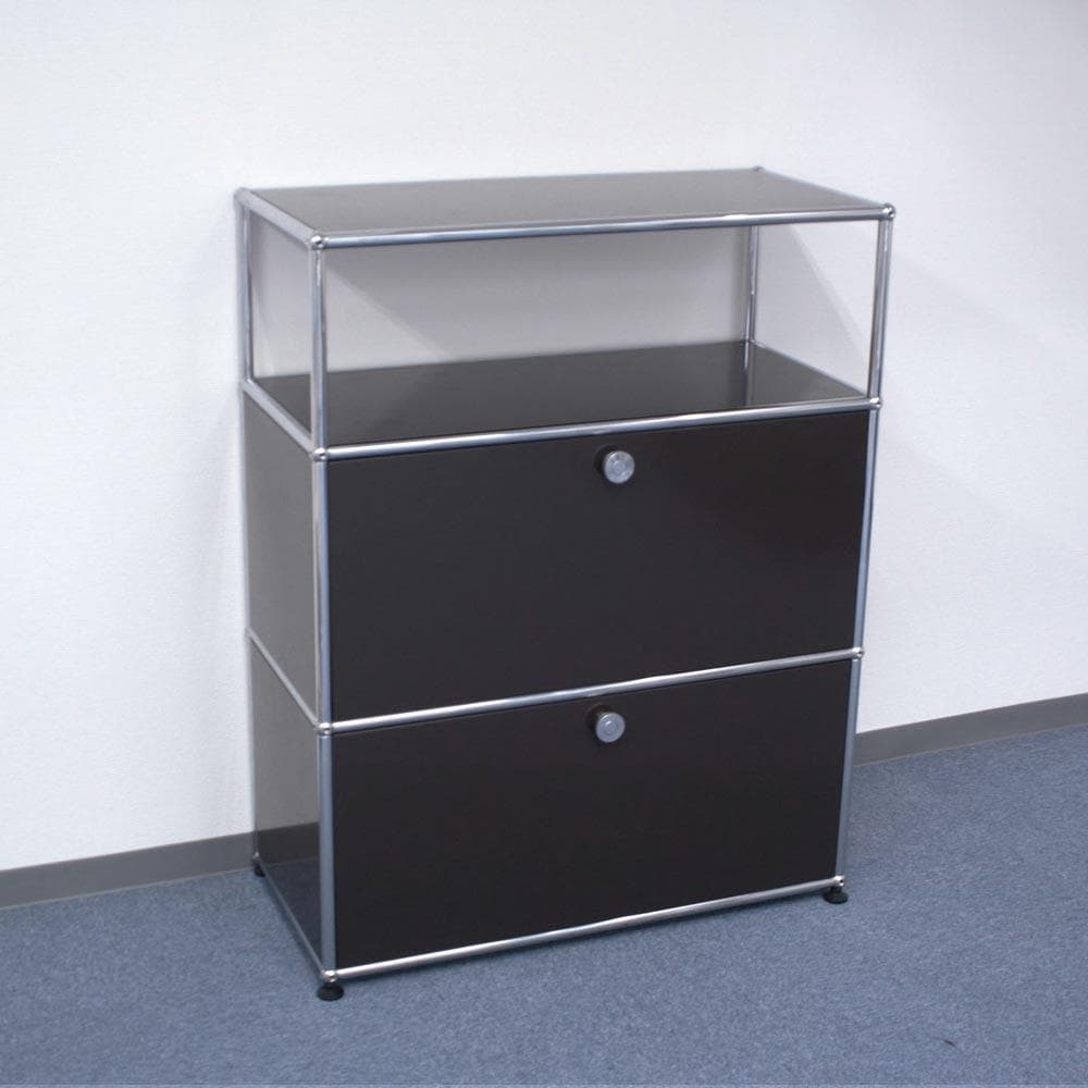 中古 USMハラー｜キャビネット リビング・ 1列3段 アントラサイト