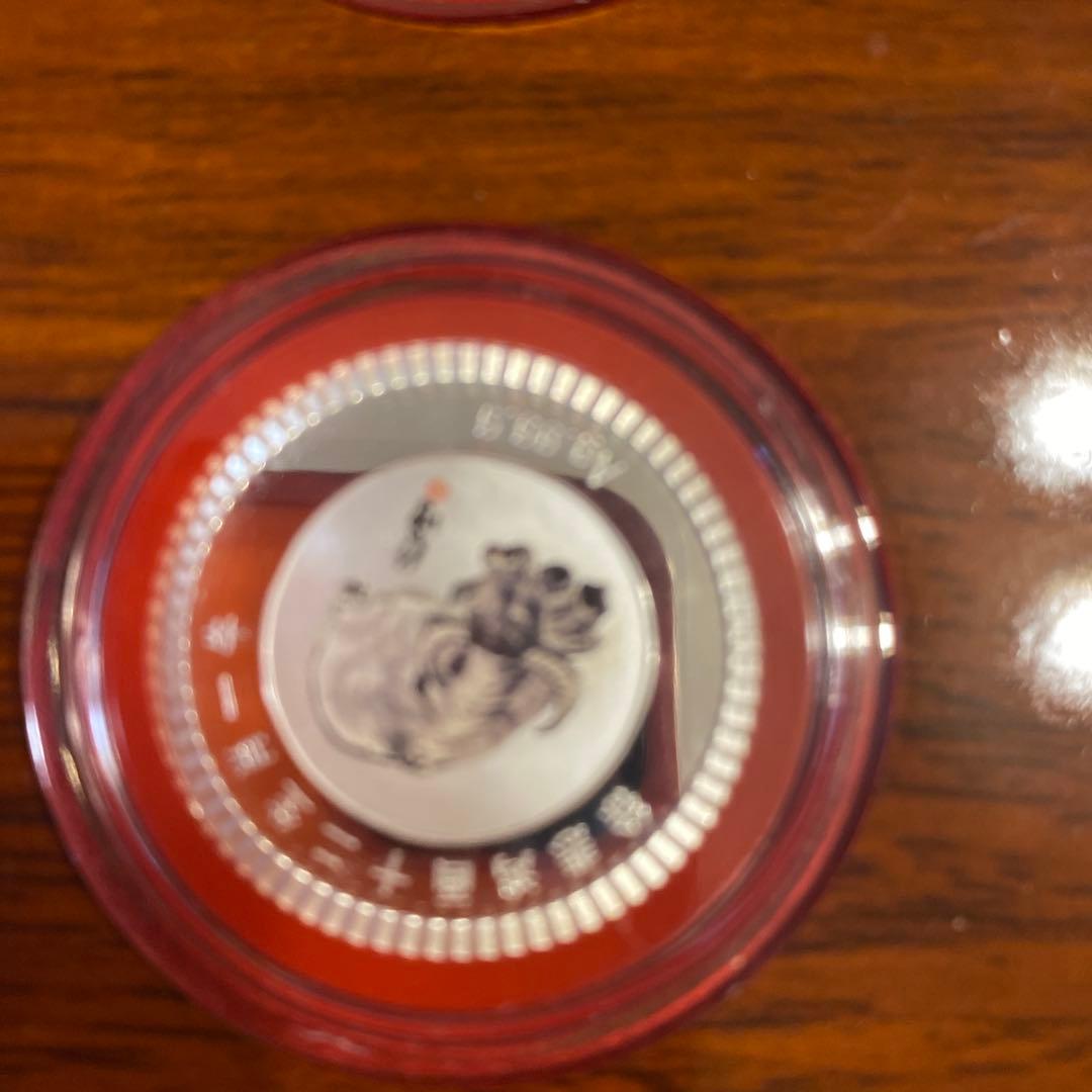 中国製　干支12支　純銀製 セット 木製ケース付き