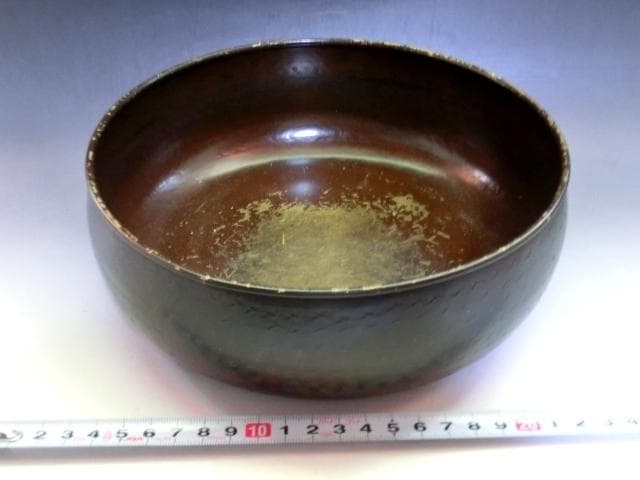建水■大振り 古銅製 鉋目 平建水 こぼし 茶溢しお茶道具 古道具時代物 骨董■