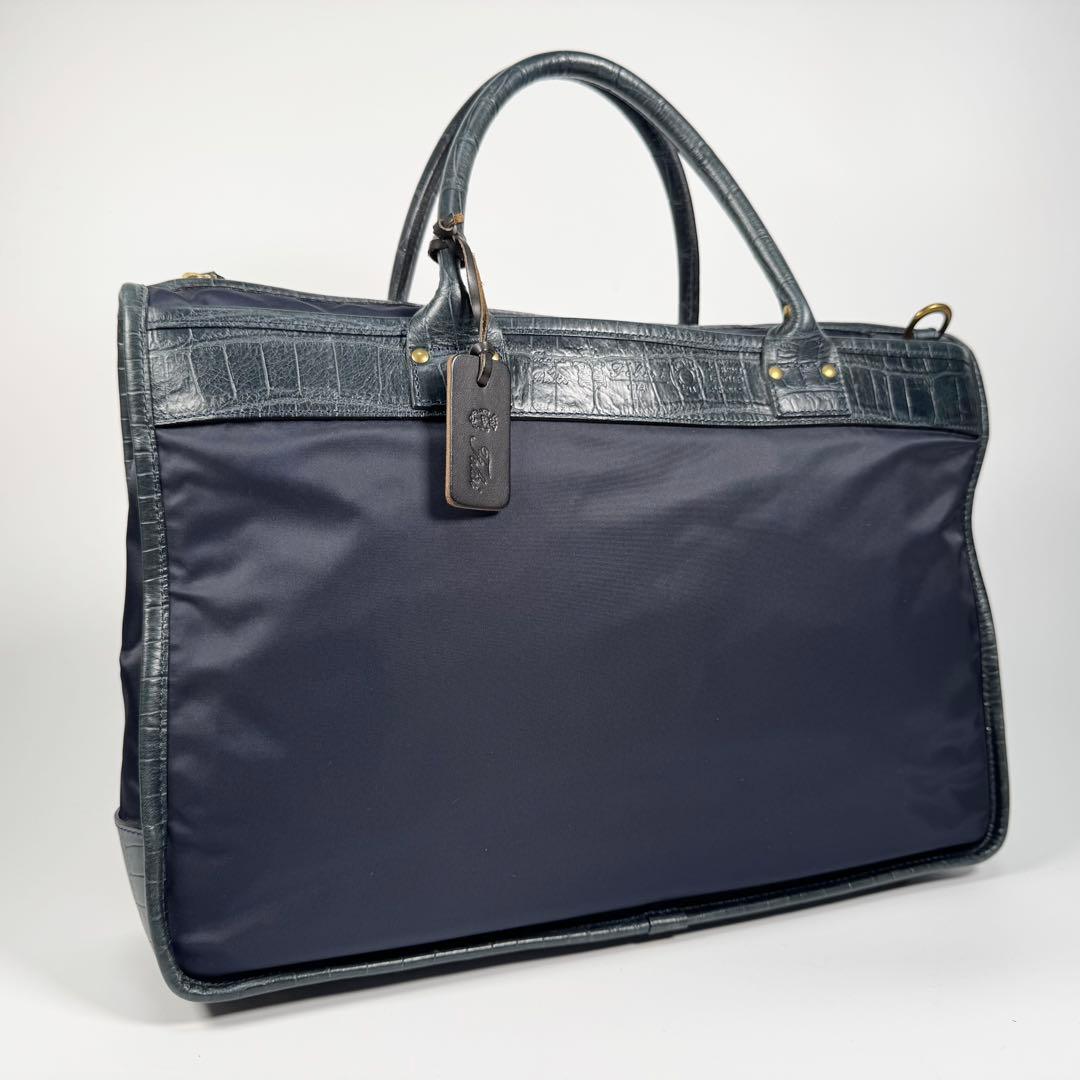 フェリージ ブリーフケース 1731 レザー クロコ A4 ネイビー ビジネス