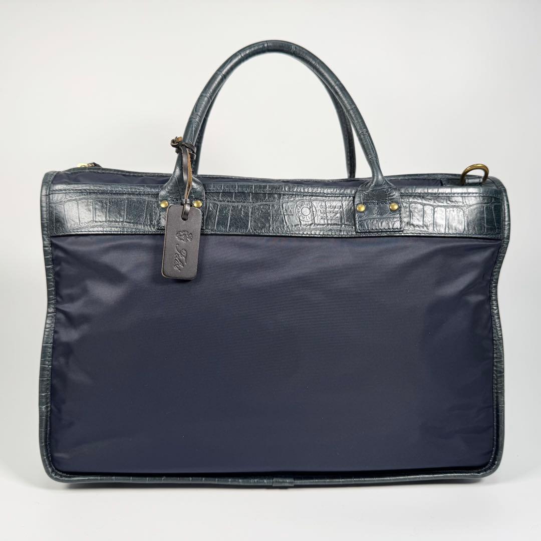フェリージ ブリーフケース 1731 レザー クロコ A4 ネイビー ビジネス