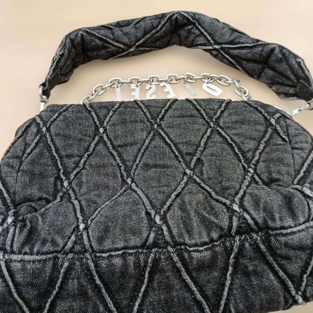 DIESEL charm-D デニム ショルダーバッグ