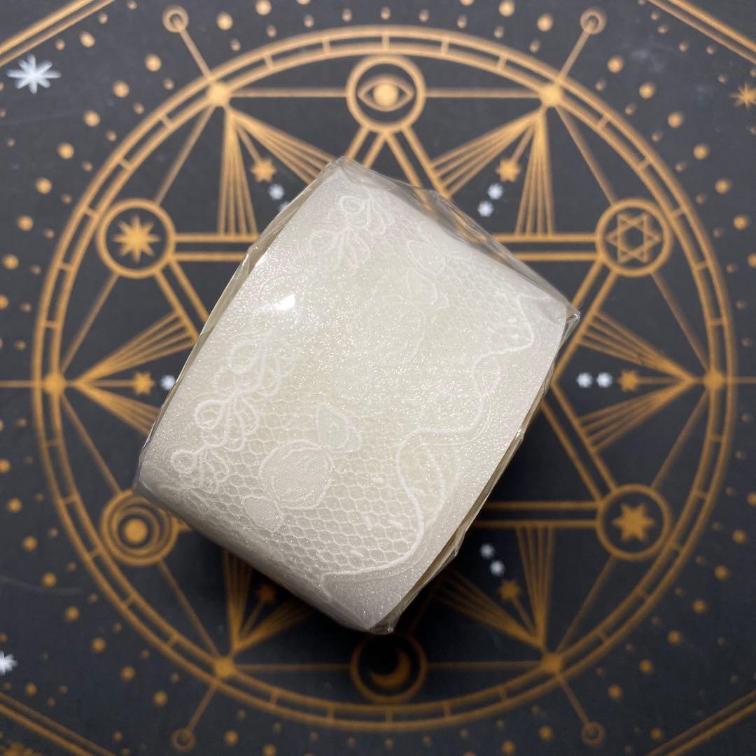 【9355】海外5m巻ラメ加工カッティングマスキングテープ　クリームレース装飾系