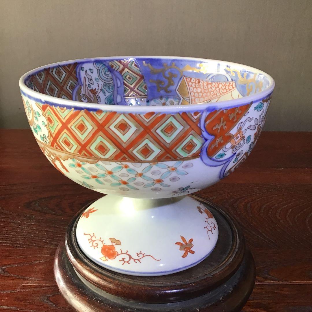 古伊万里　金彩色絵　　壽福　　　　　江戸期