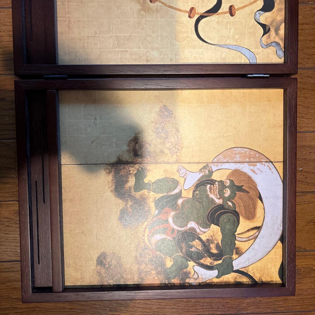 風神雷神図の屏風　ミニチュア