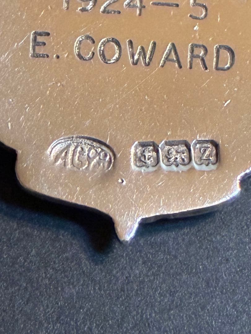 純銀925英国アンティークウォッチフォブ13.1gバーミンガム刻印1924年製