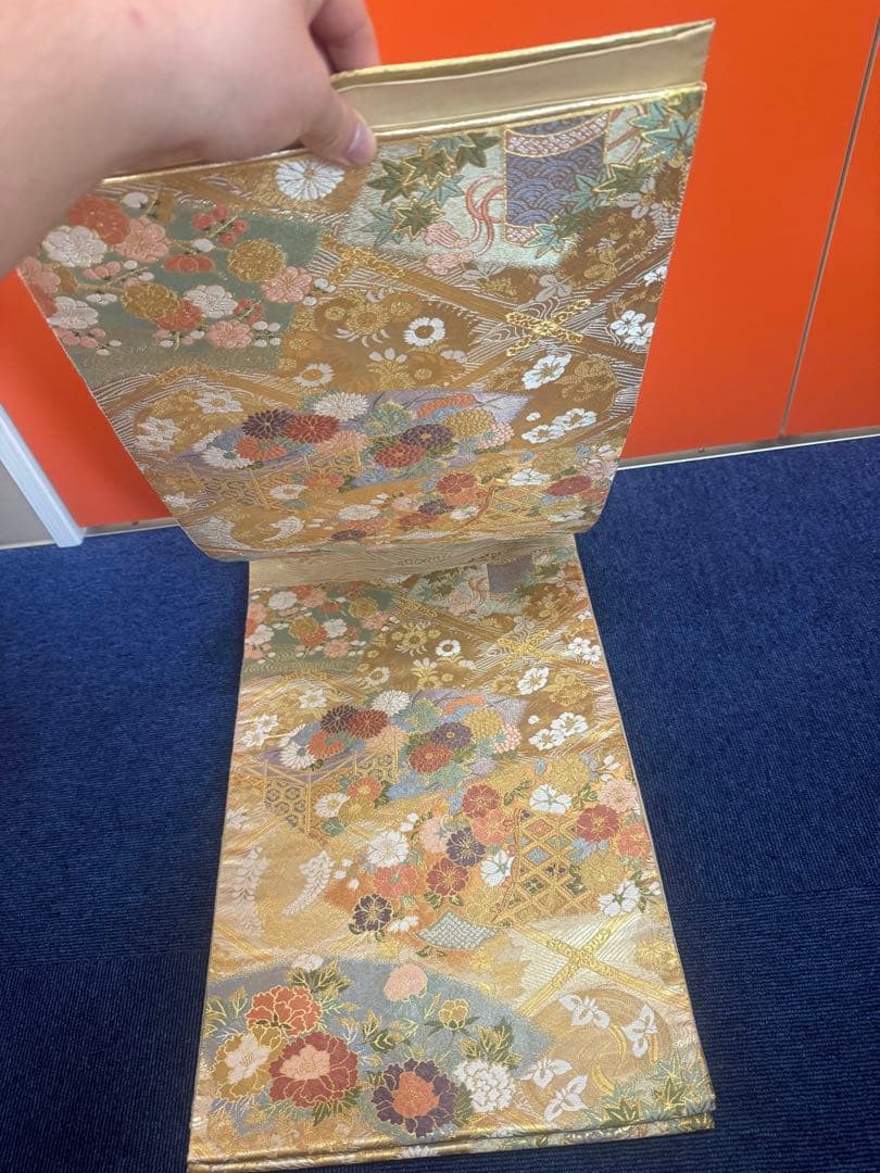 2678袋帯 古代彫金紋 西陣織 金糸　高級上質上品　約440cm 未使用
