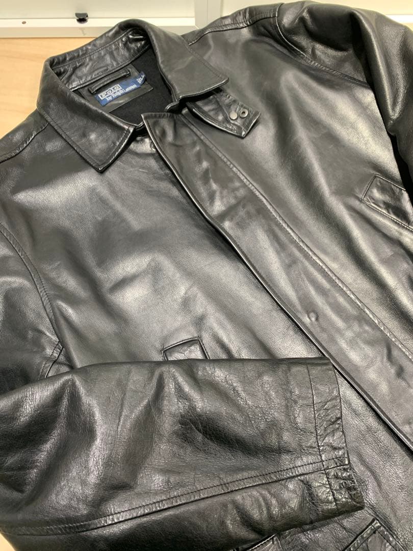 Polo by Ralph Lauren ブラック レザー カーコート