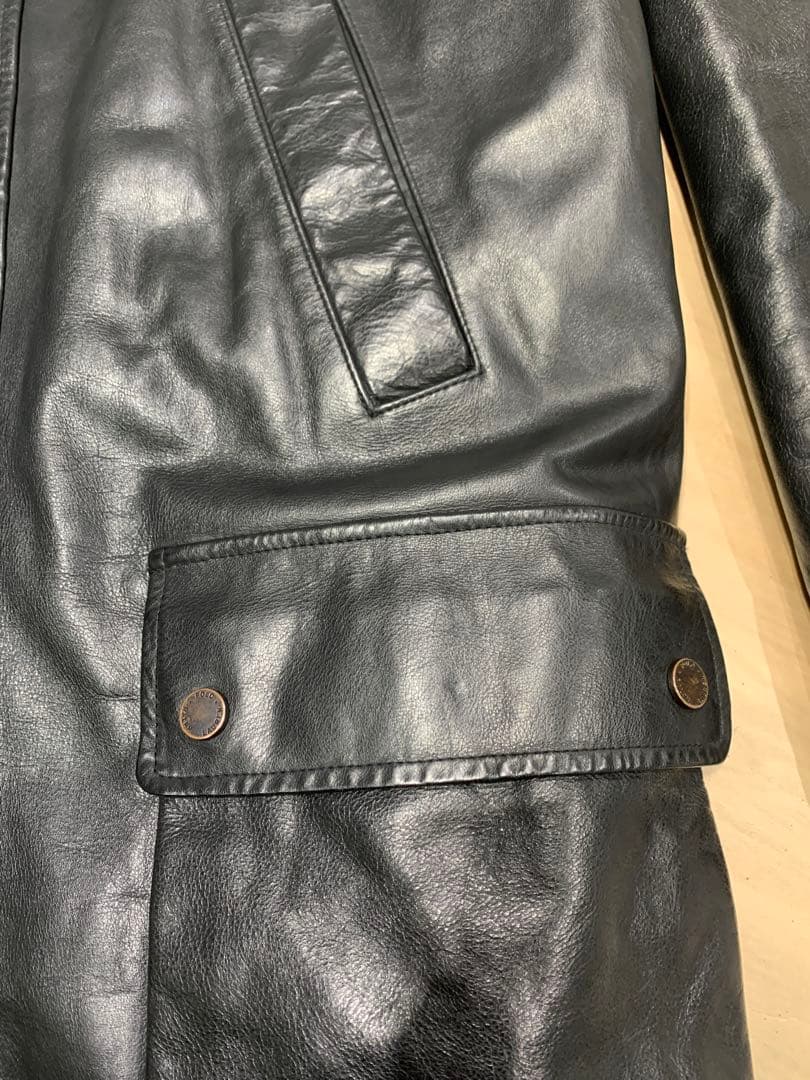 Polo by Ralph Lauren ブラック レザー カーコート