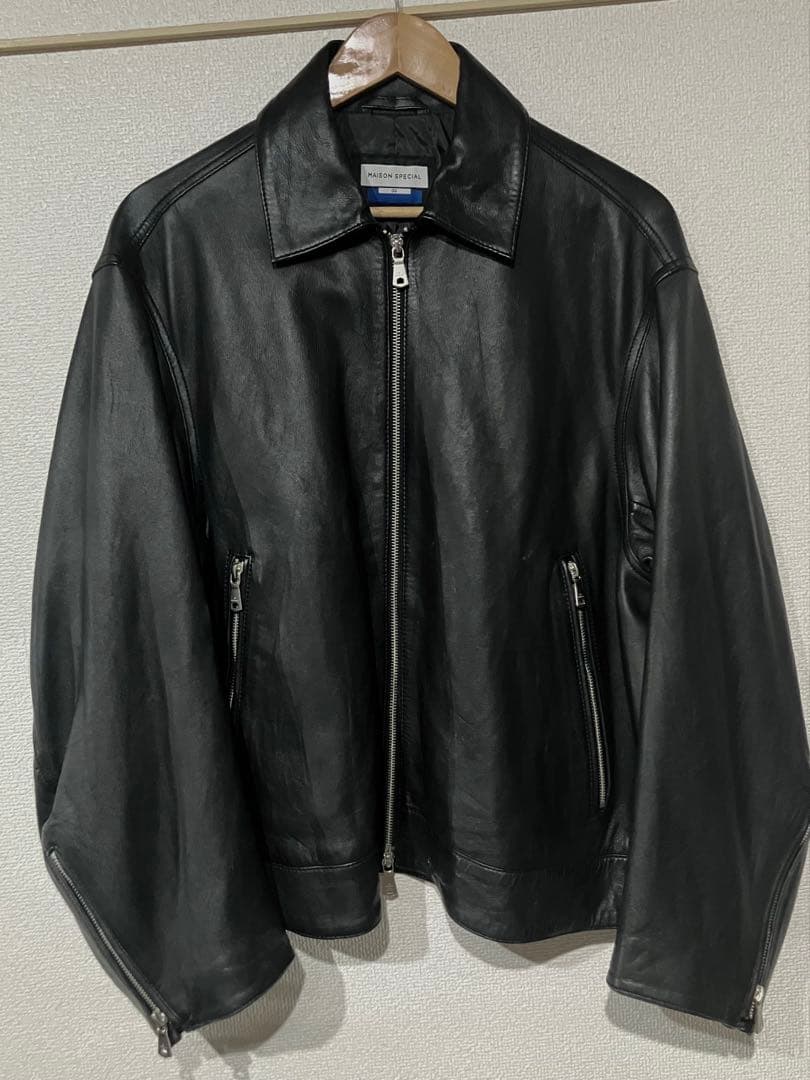 【美品】メゾンスペシャル シープレザーシングルライダースジャケット 0 24AW