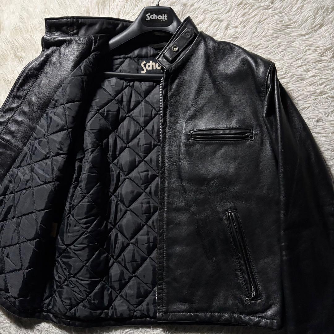 希少モデル■schott ライダースジャケット　641Q ブラック　本革　44