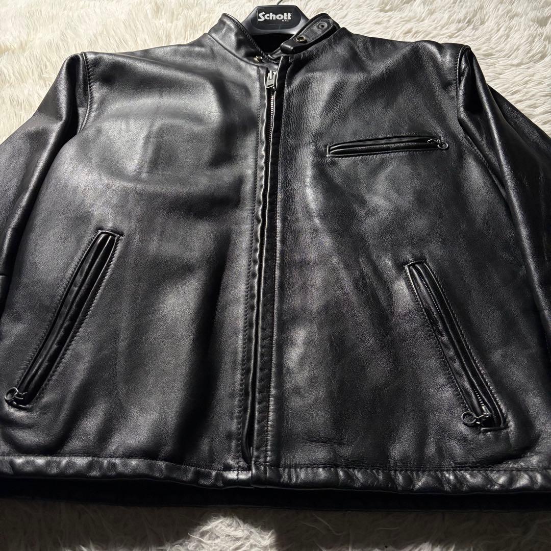 希少モデル■schott ライダースジャケット　641Q ブラック　本革　44