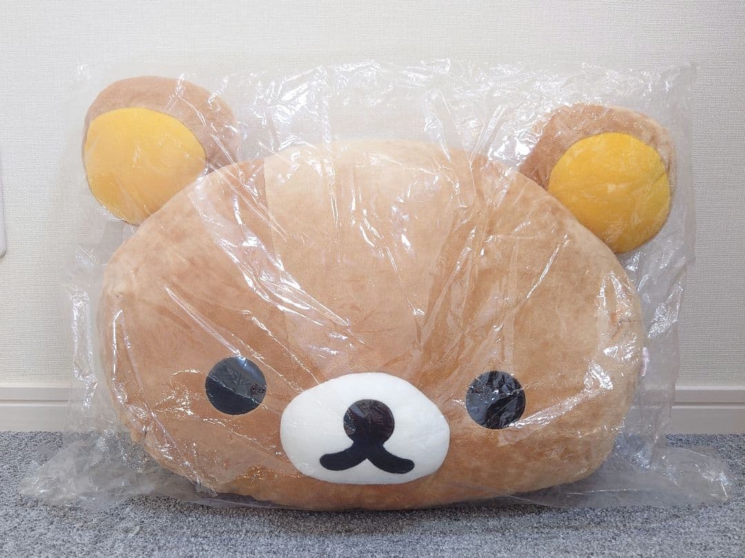 激レアリラックマ　ウレタンマット　チェアカバークッション　ダイカット顔クッション