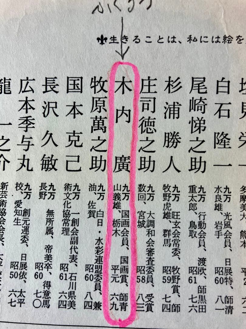 木内　廣　絵画　ふくろう