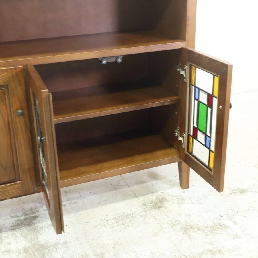 曙工芸 AURORA オーロラ ステンドグラス キャビネット 電話台 飾り台