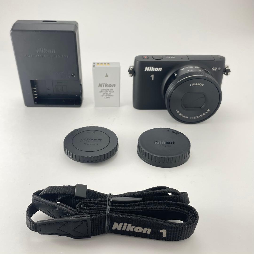 【ショット数100・返品保証】Nikon1 S2 ブラック 標準レンズキット