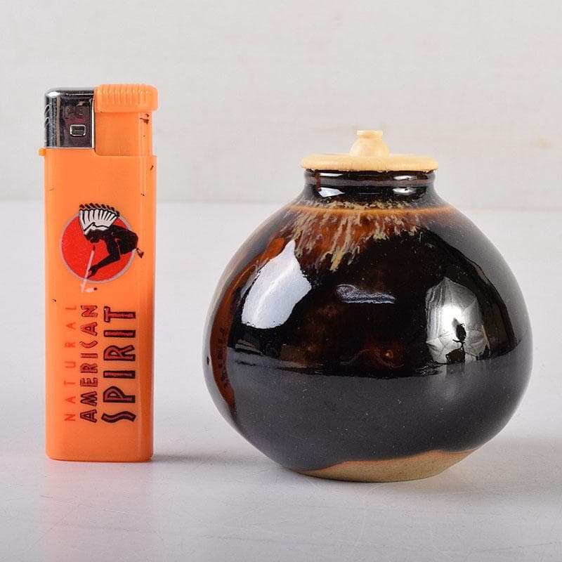 茶道具　桶谷定一作　茄子　茶入　共箱　V　7949