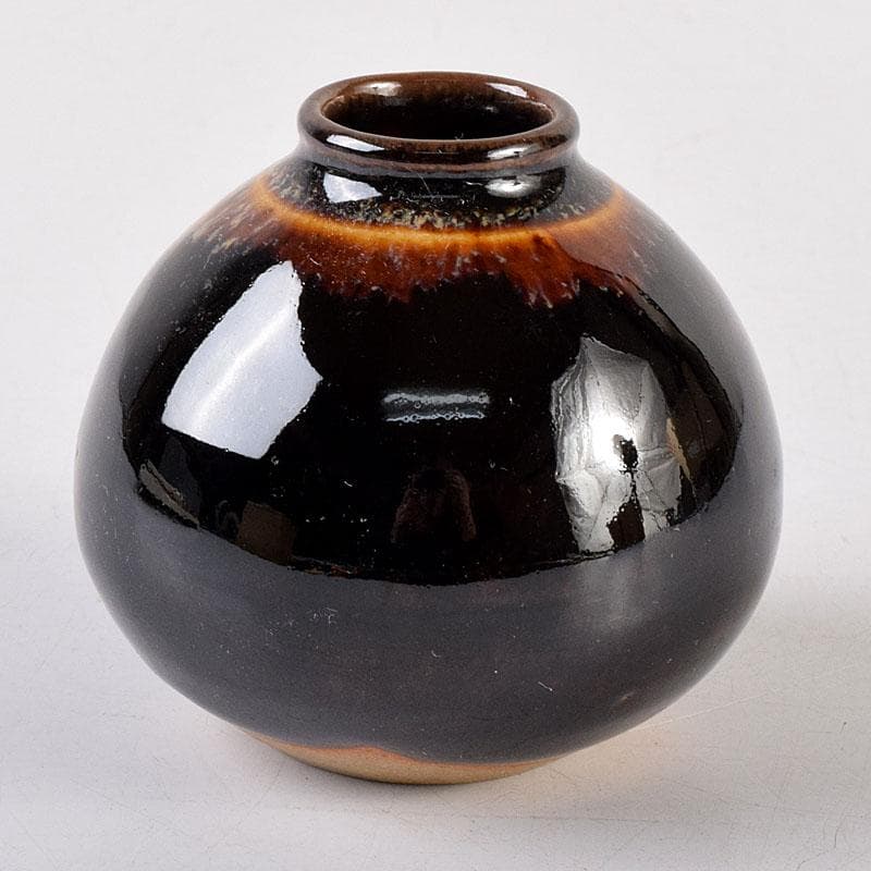 茶道具　桶谷定一作　茄子　茶入　共箱　V　7949