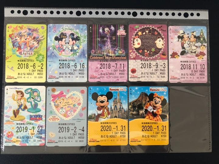 35周年含む【使用済】2018年度 ディズニーリゾートライン 切符 パス リゾラ