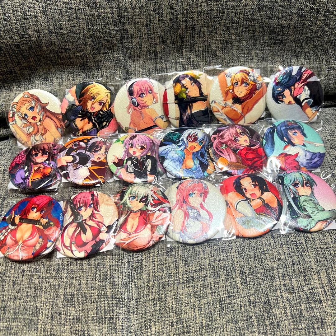 百花繚乱サムライガールズ　和紙風缶バッジ　全18種　コンプリートセット