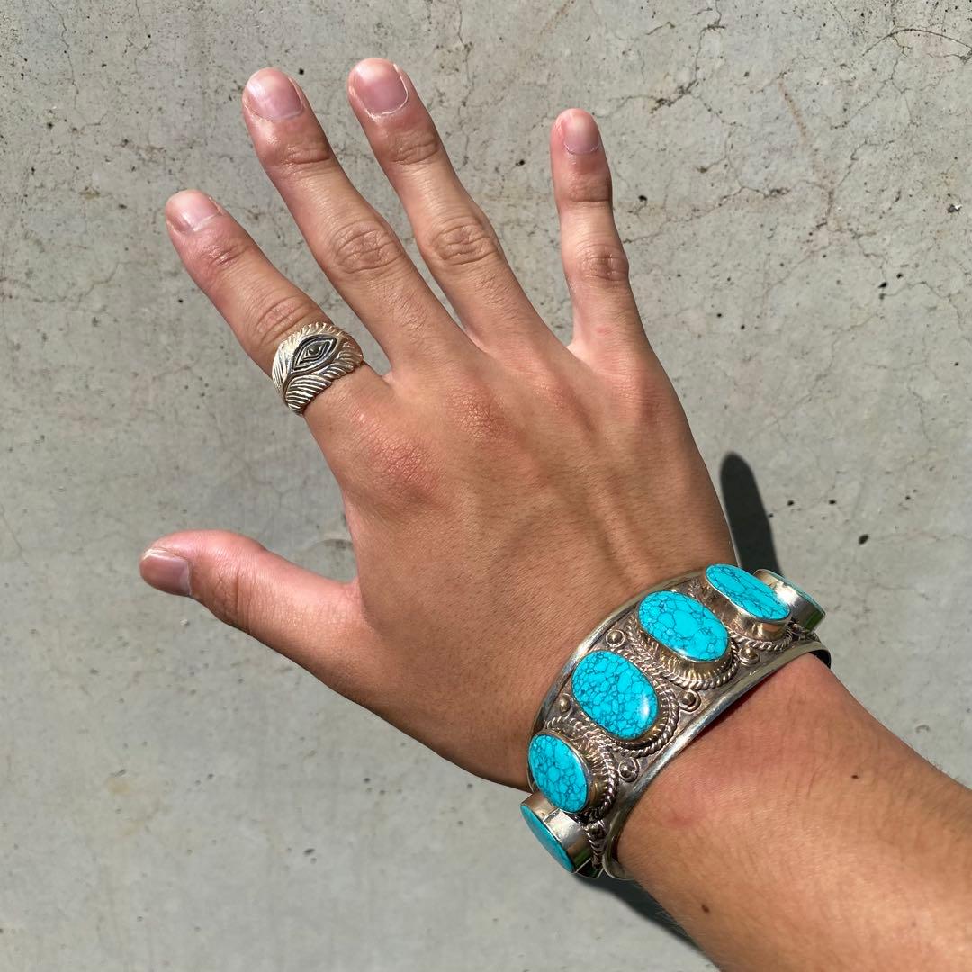 のぶ　ターコイズストーン シルバーバングル　VINTAGE silver
