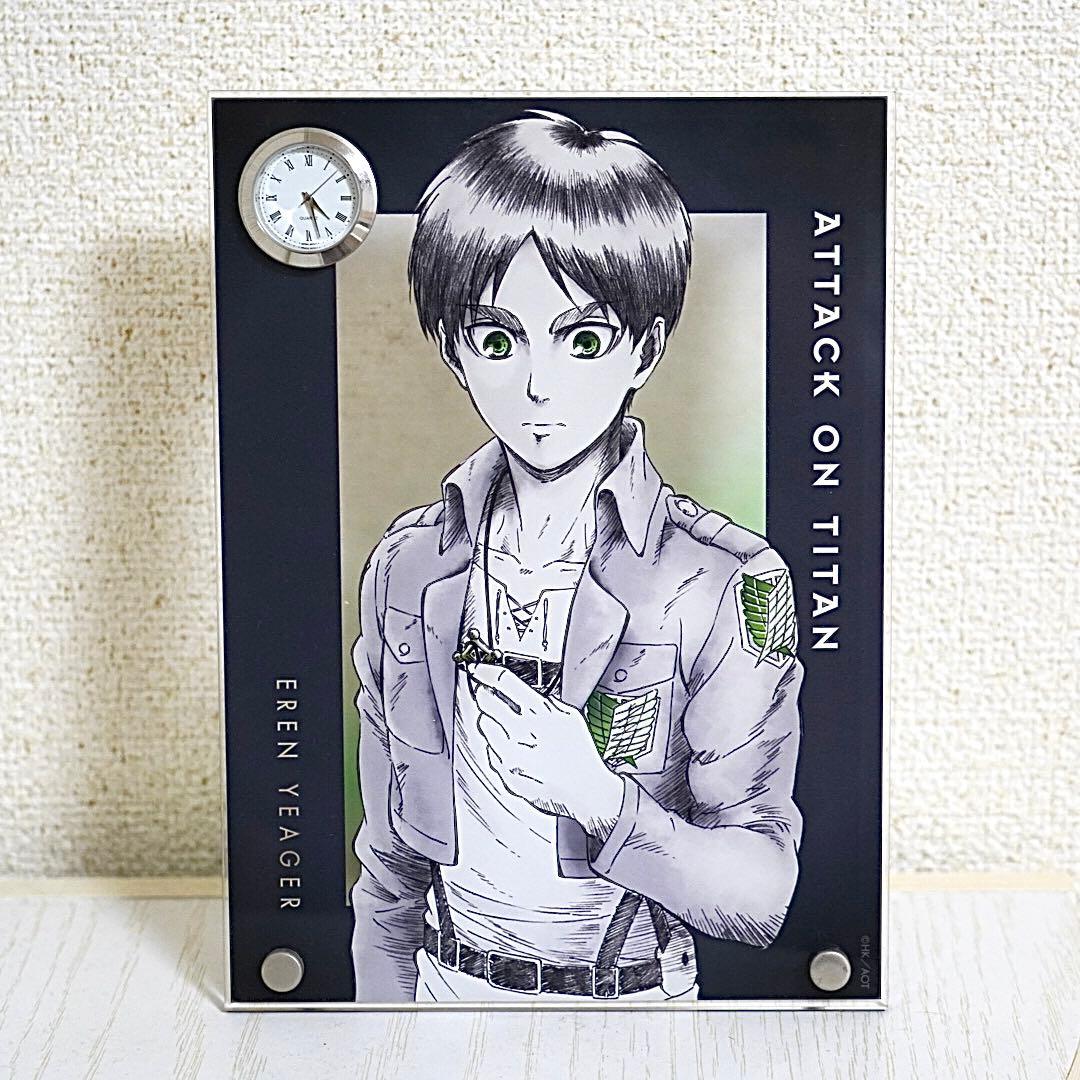 進撃の巨人 エレン・イェーガー 時計付アクリルアート