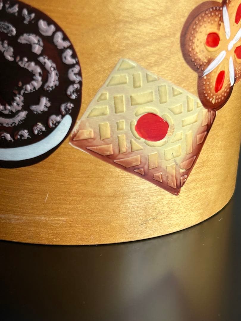 ヴィンテージ　木製クッキージャー　ビスケット　アンティーク　古道具　USA