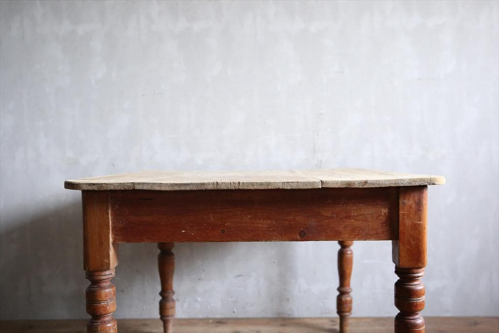 イギリスアンティーク◇オールドパイン古木ダイニングテーブル/木製机(72-76)