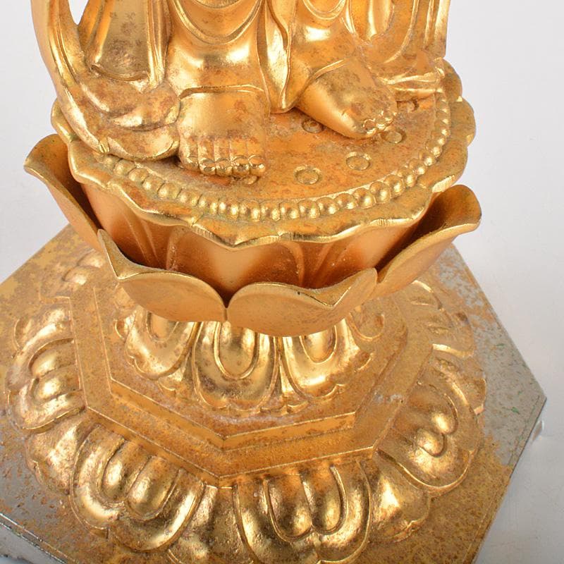 仏教美術　古銅鍍金　観音菩薩像　仏像　置物　重さ約2.8㎏　C　6584