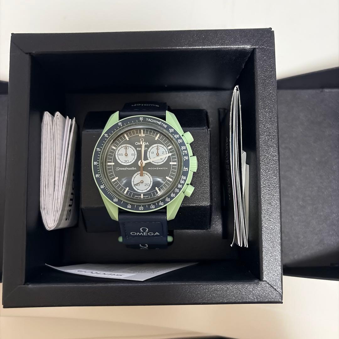 美品 OMEGA×Swatch Mission on Earth アースグリーン