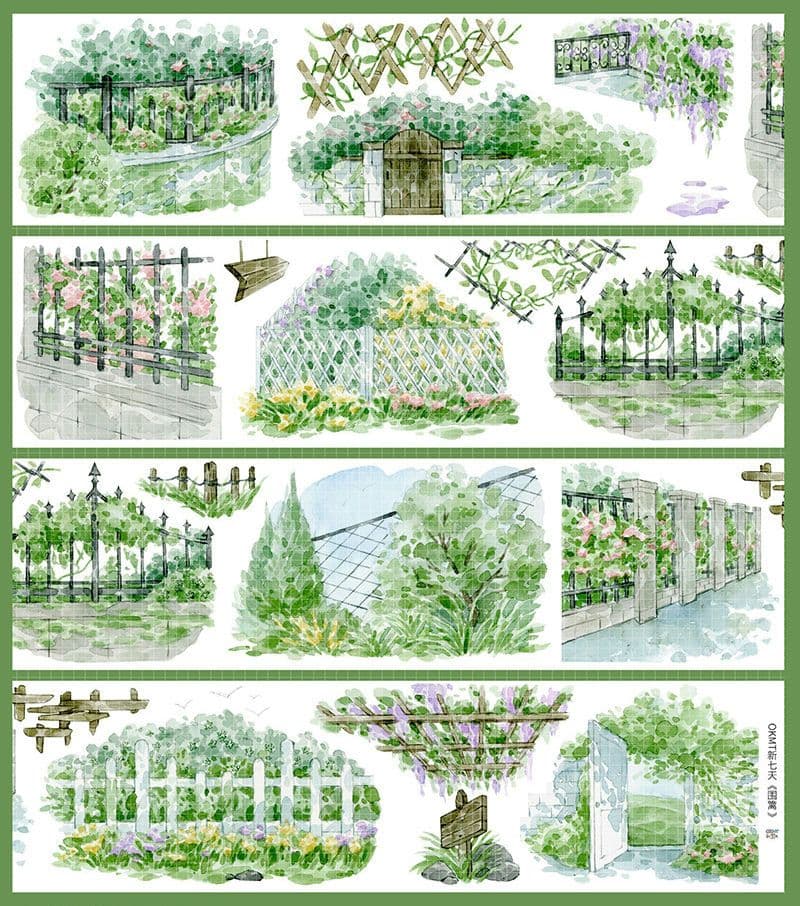 新品まとめ売り☆海外マステ PETテープ 巻き売り 風景・装飾系 10巻セット♡