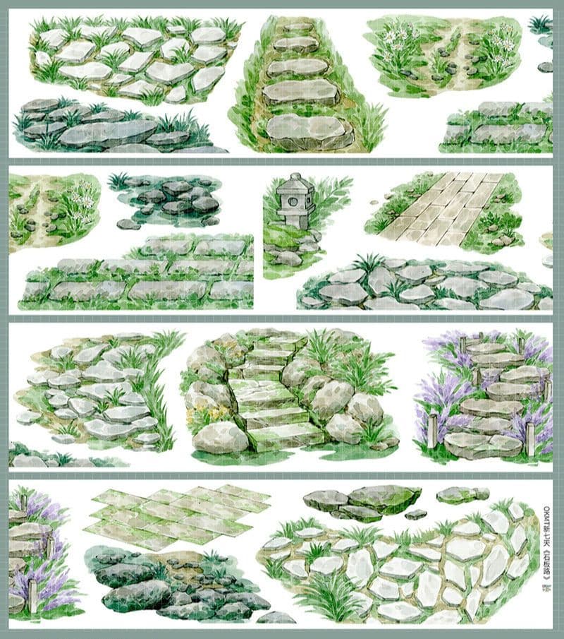 新品まとめ売り☆海外マステ PETテープ 巻き売り 風景・装飾系 10巻セット♡