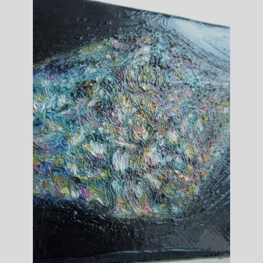 ［匿名で配送］一点もの 水晶 鉱石 宝石 油絵 油彩 絵