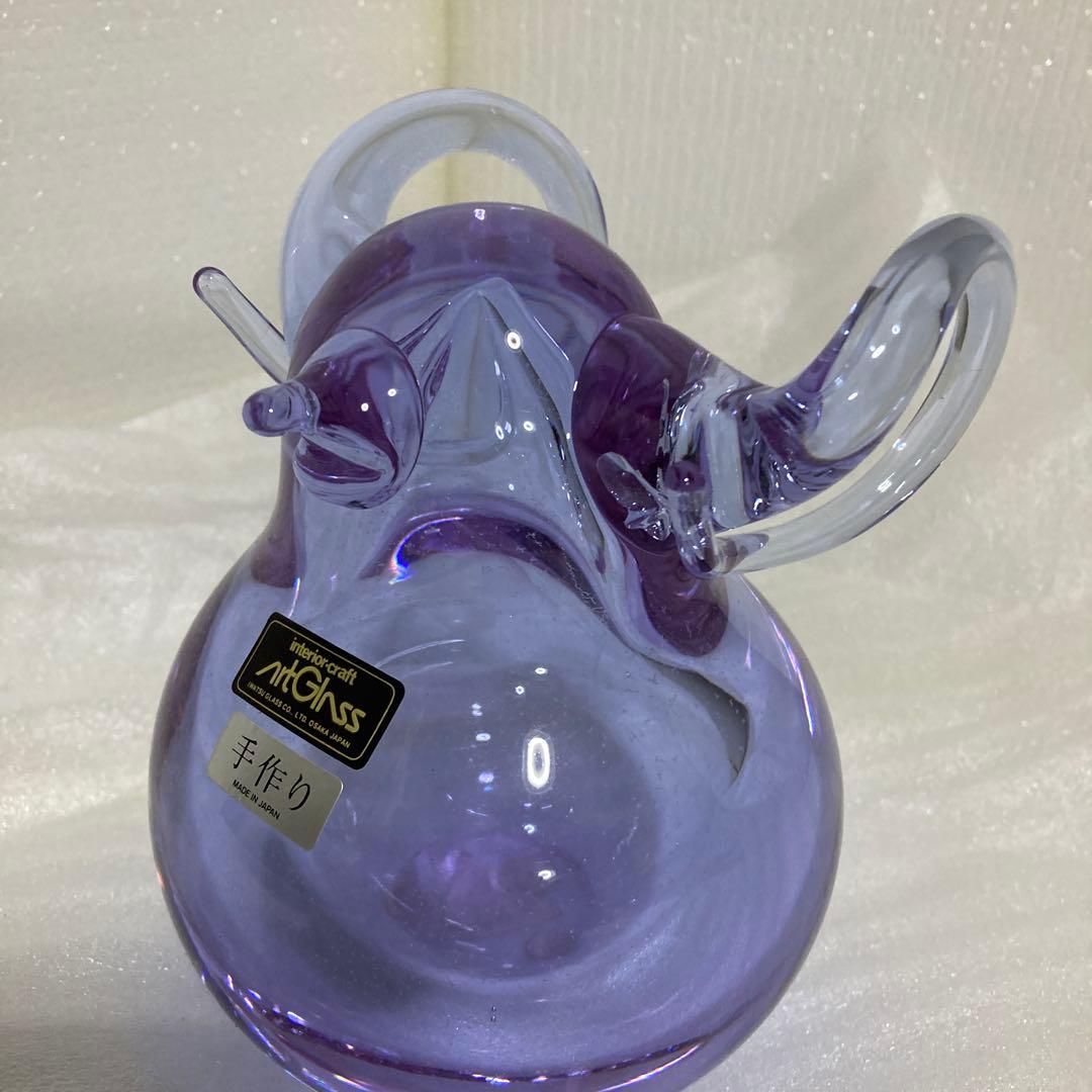 Iwatzu Glass 手作り紫色ガラス 6-057着払いでお願いします。