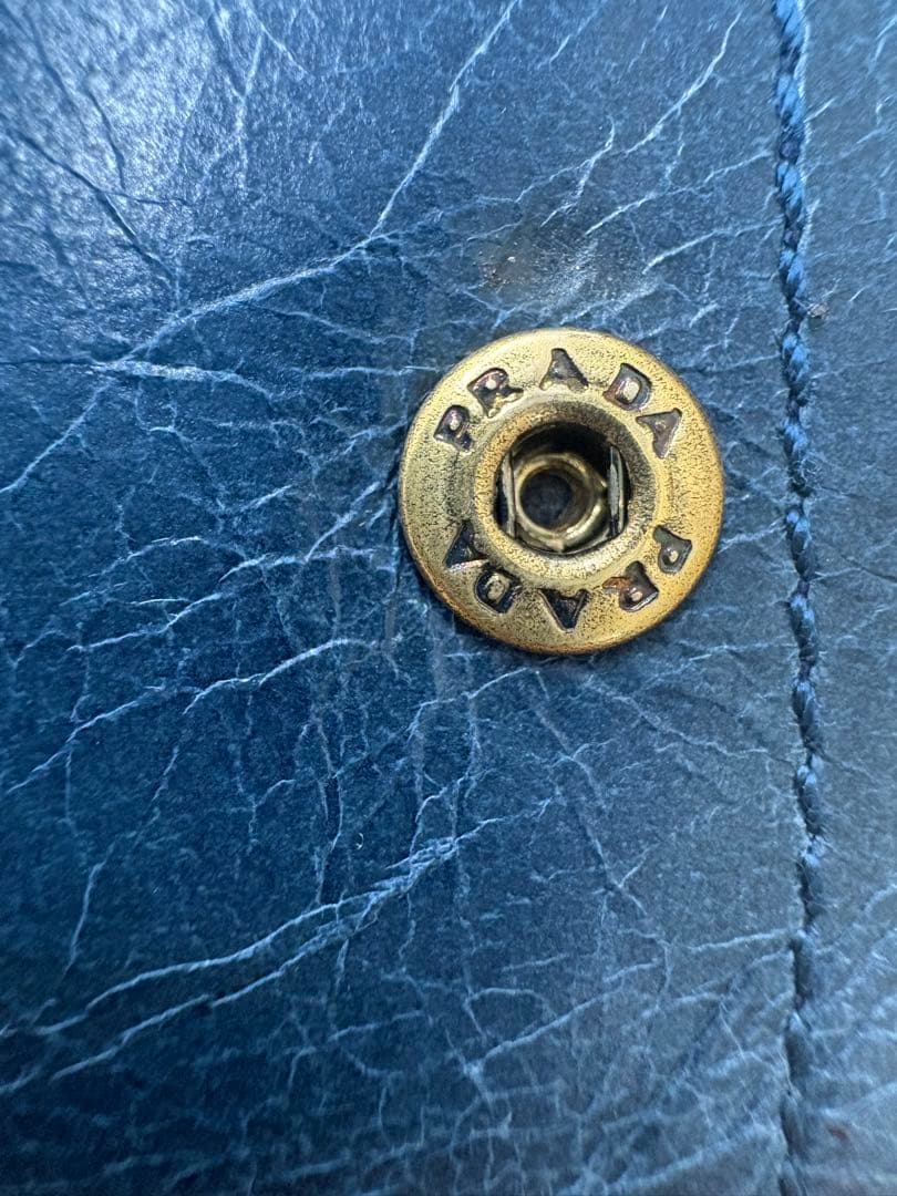 PRADA プラダ 長財布 レザー ブルー 箱付き 正規品　ヴィンテージ