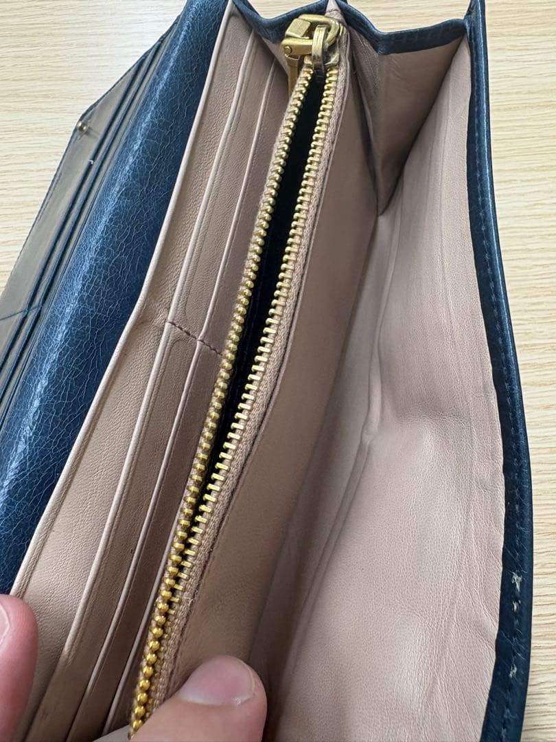 PRADA プラダ 長財布 レザー ブルー 箱付き 正規品　ヴィンテージ