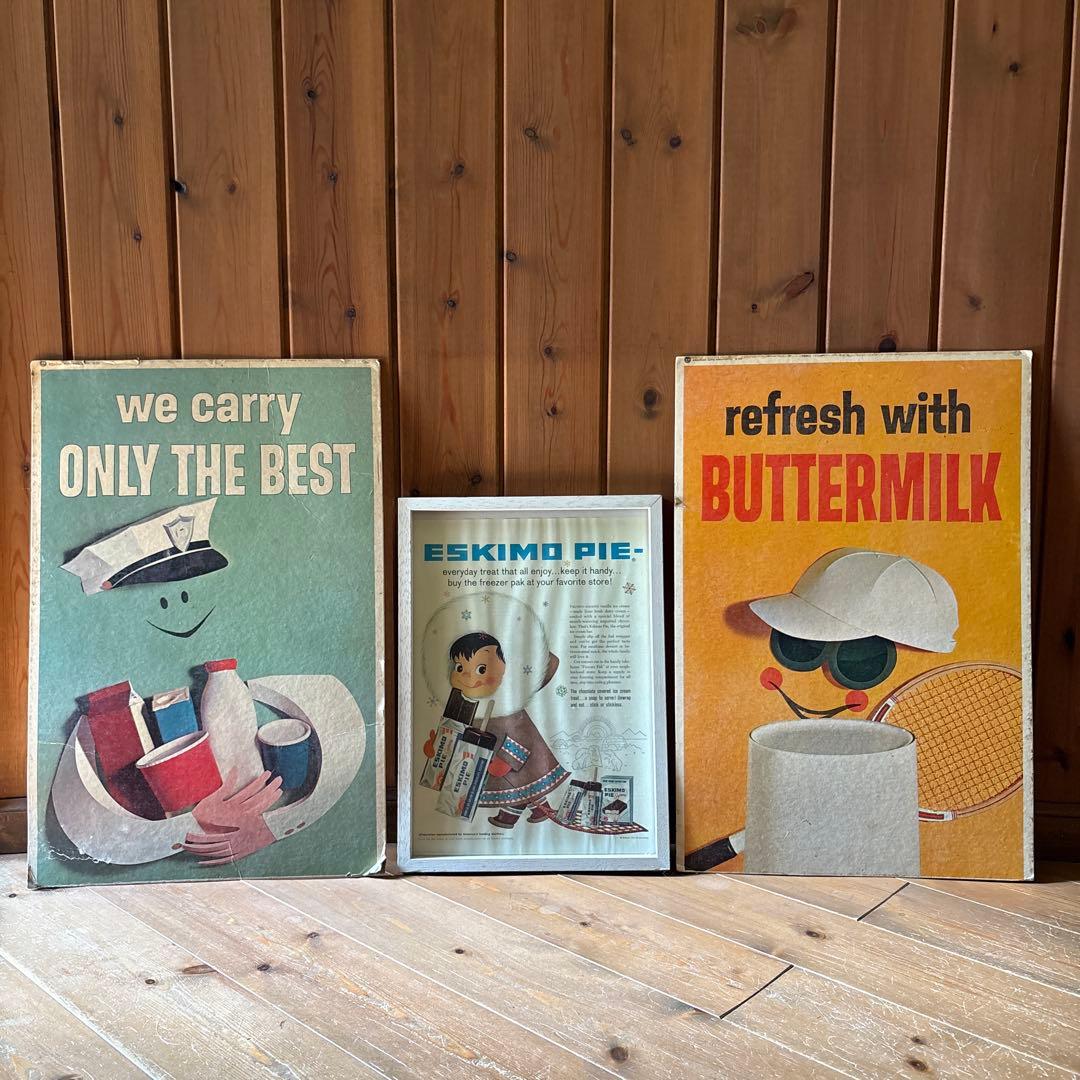 【ビンテージ50s60s】ADA MILK啓発ポスター ミッドセンチュリーモダン