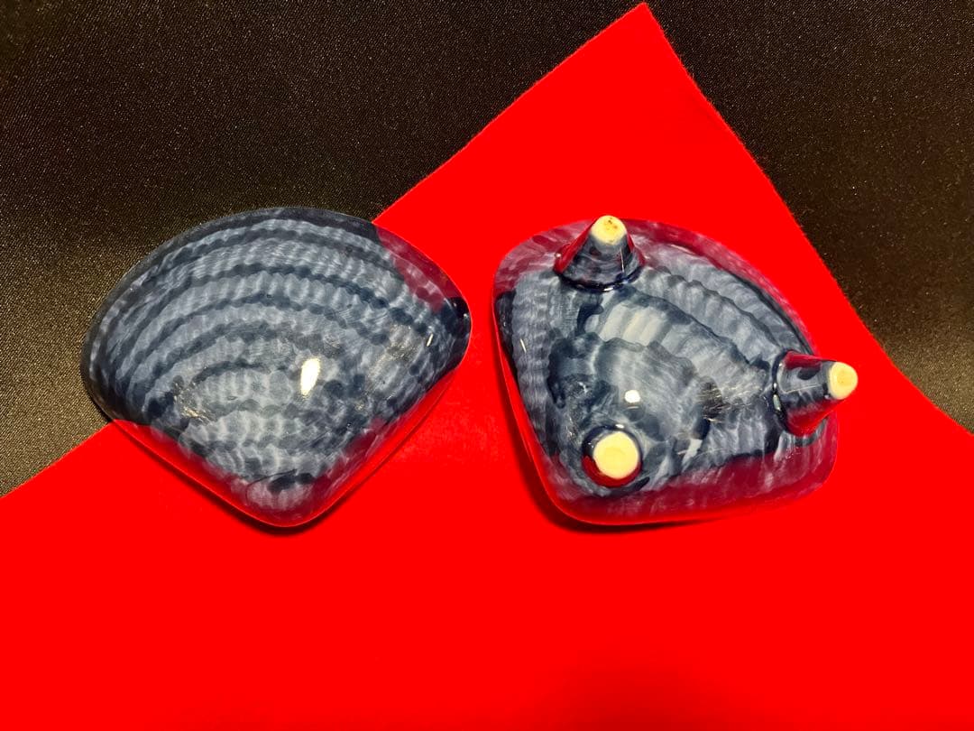 春画 陶器 貝合わせ 日本陶芸 骨董 しゅんが はまぐり型 置物