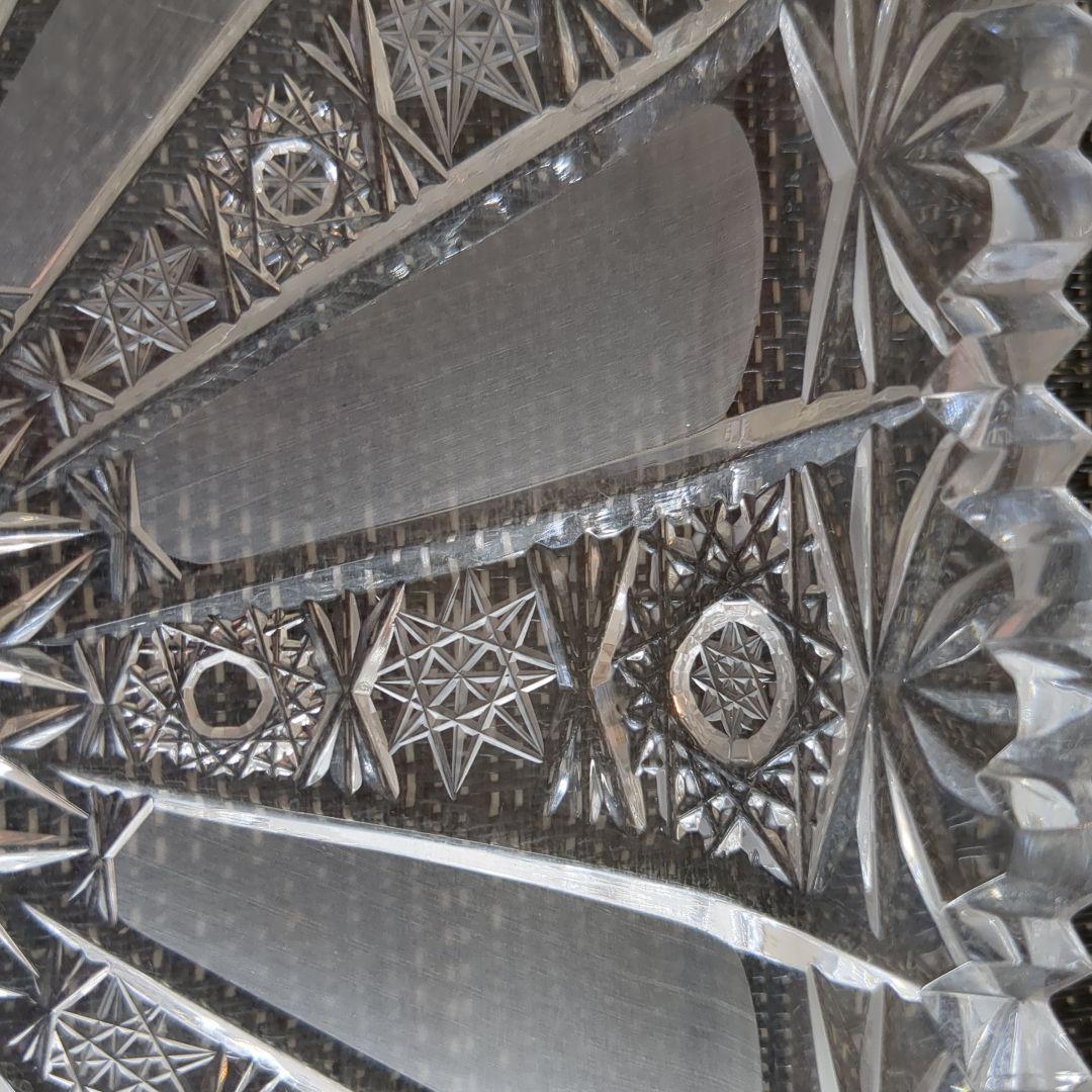 ボヘミアンカットクリスタル角皿