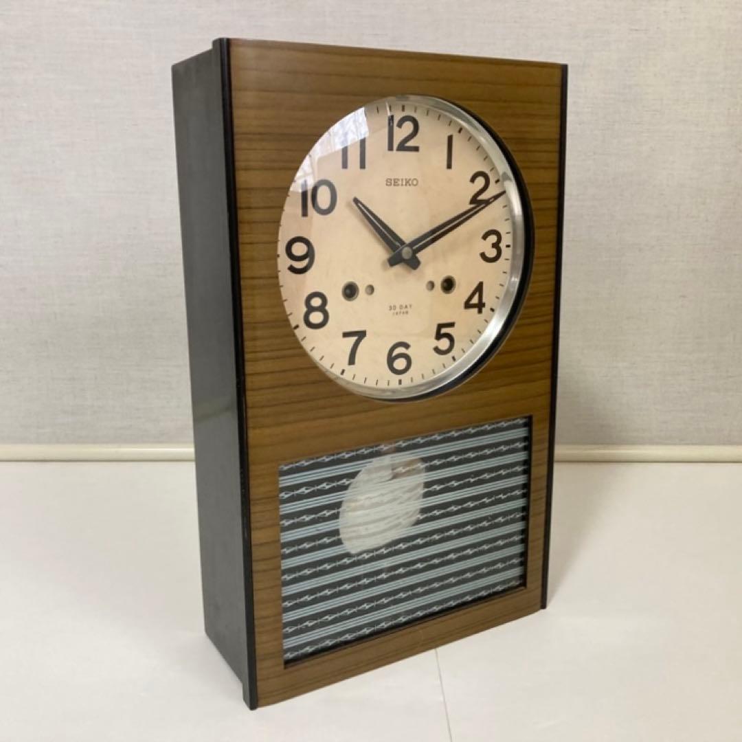 SEIKO セイコー 振り子時計 掛け時計 柱 木製 当時物 昭和レトロ 稼働品