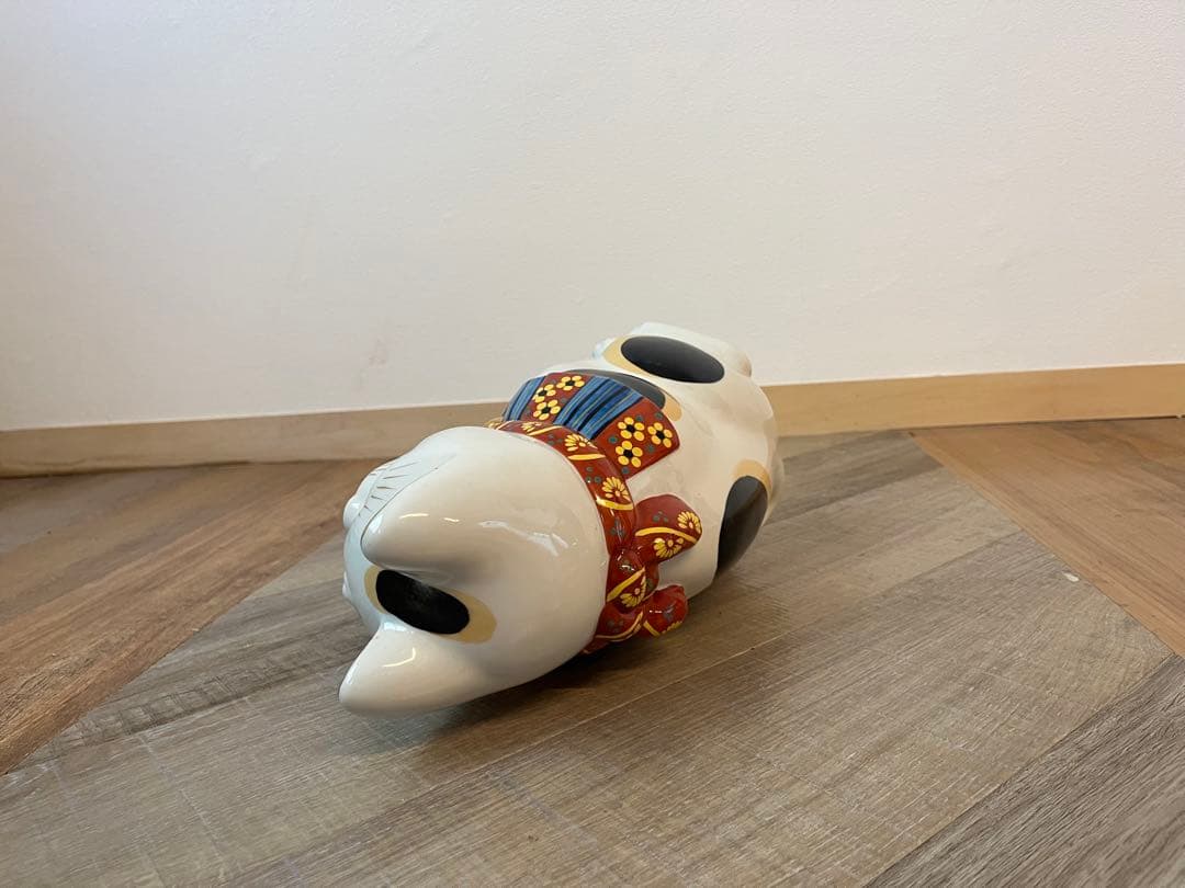 置物　招き猫　33センチ　共箱　商売繫盛　千客萬来　ご利益　縁起物　美品　ねこ