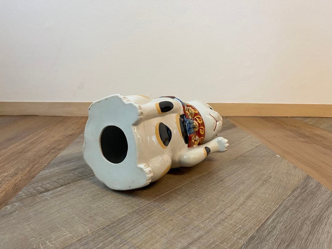 置物　招き猫　33センチ　共箱　商売繫盛　千客萬来　ご利益　縁起物　美品　ねこ