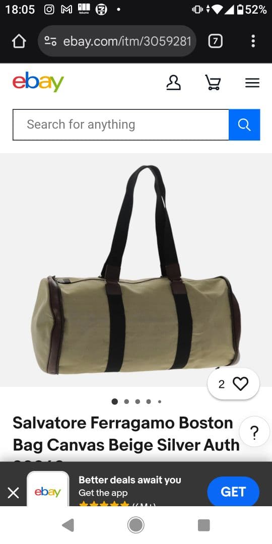 Ferragamo SPORT 展開式ボストンバッグ ナイロン×本革 レア色