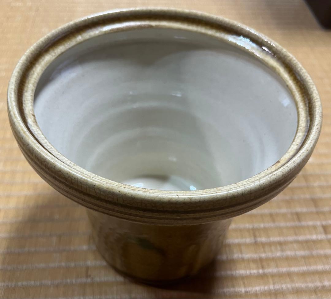 水指　『黄瀬戸　末広』『加藤景治作』『塗蓋』　共箱　茶道具