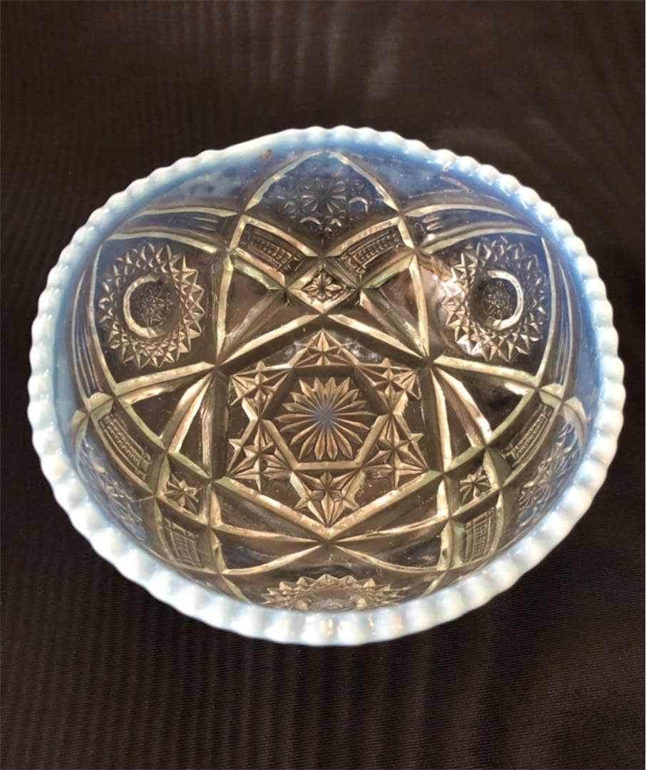 アンティーク　カットガラスの器　六芒星