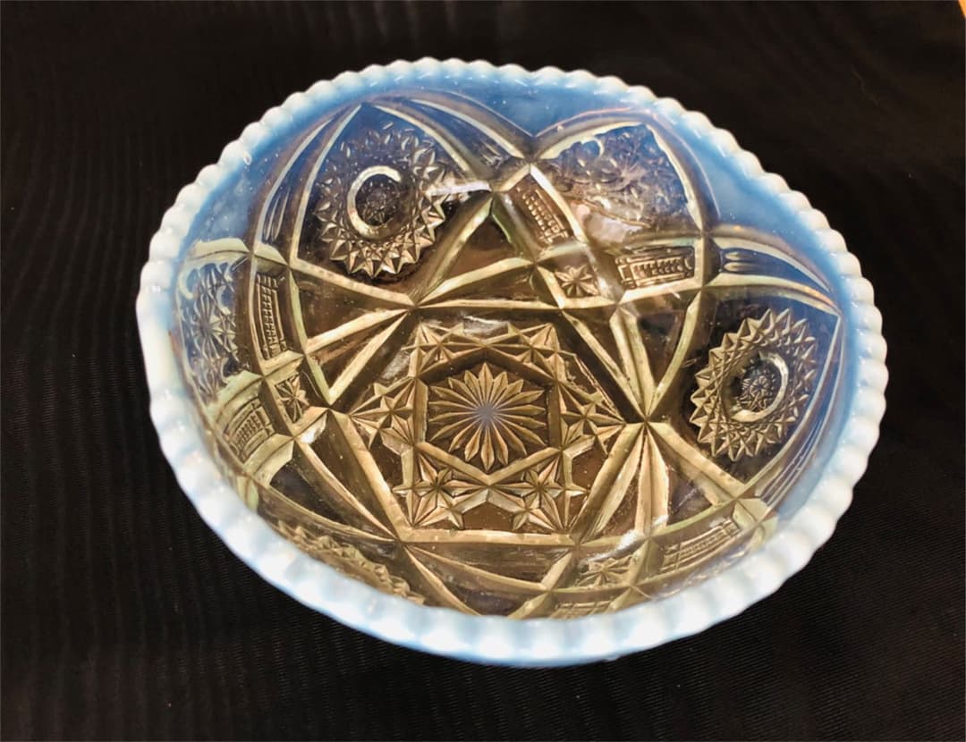 アンティーク　カットガラスの器　六芒星