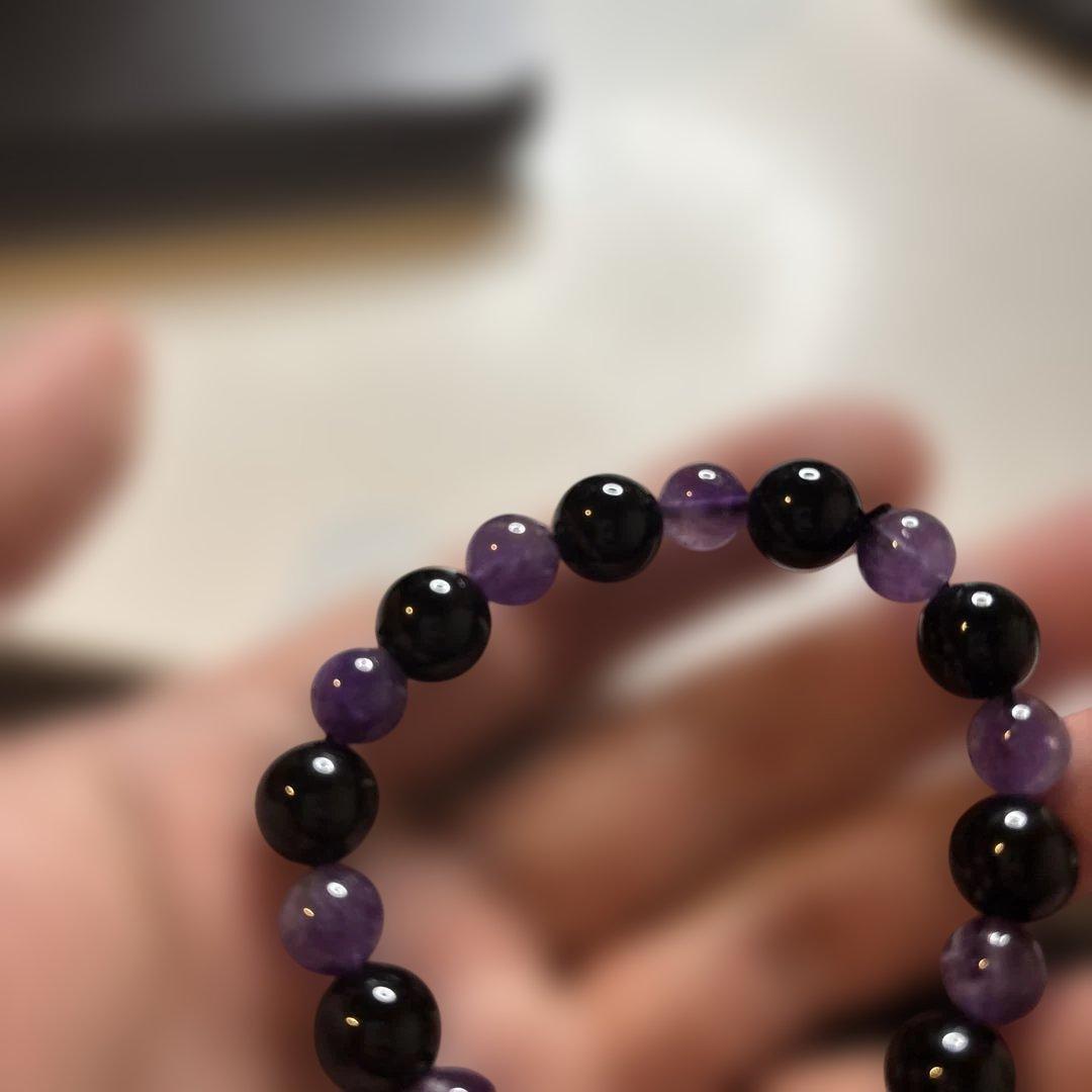 モリオンとアメジストのブレスレットたん！浄化の組み合わせ！